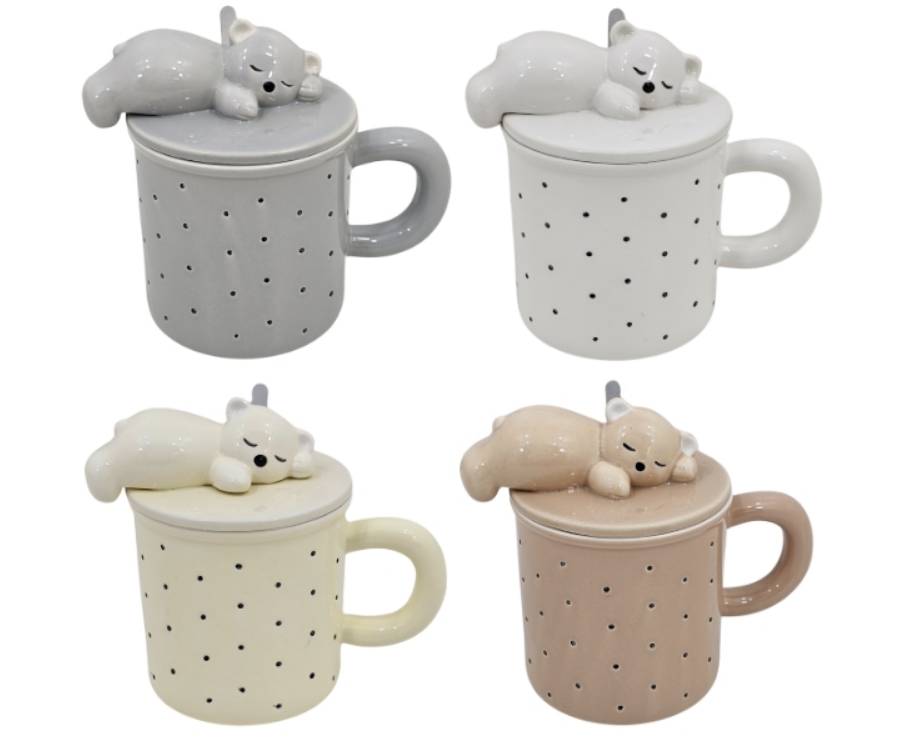 Чашка керамічна з кришкою та ложкою ведмежа (на вибір!) Чашка керамічна з кришкою та ложкою ведмежа (на вибір!)