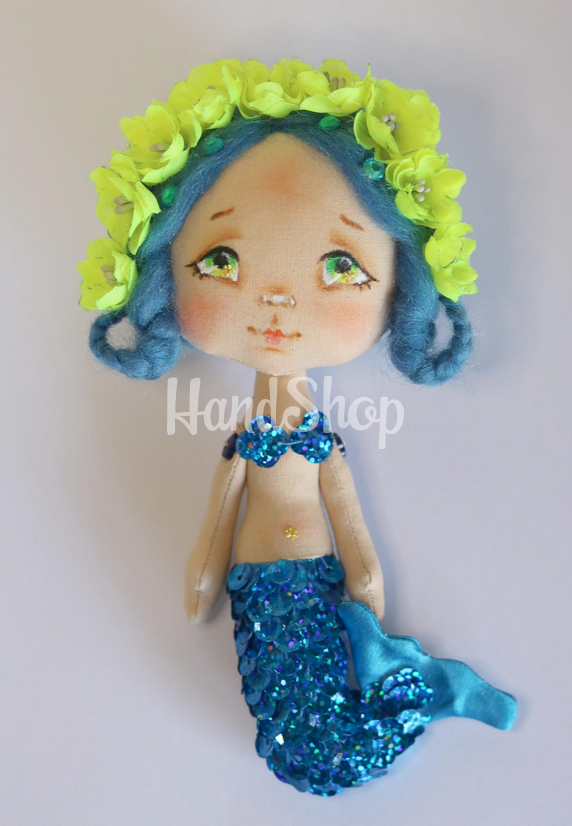 Лялька сувенірна русалонька сувенірна текстильна Лялька сувенірна русалонька сувенірна текстильна