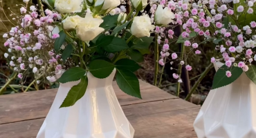 Неповторна краса ручної роботи: ваза з об'ємними ромбами - сповнена лагідності та ніжності вишуканого кольору