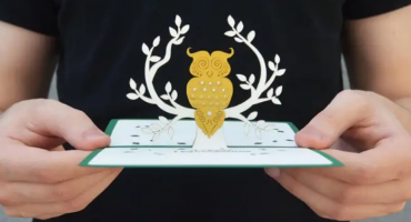 Чоловіча 3D листівка-сова: мистецтво подарунка та приємне здивування - об’ємне привітання для важливих моментів