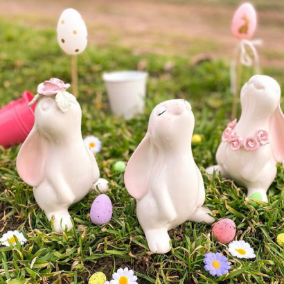 Декоративний білий порцеляновий зайчик дитячий сувенір