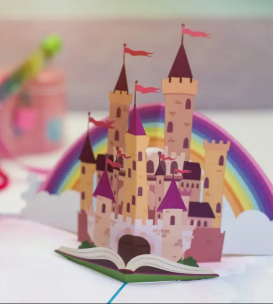 3d детская открытка сказочный замок