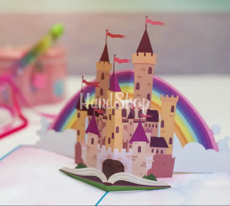 3d детская открытка сказочный замок 3d детская открытка сказочный замок