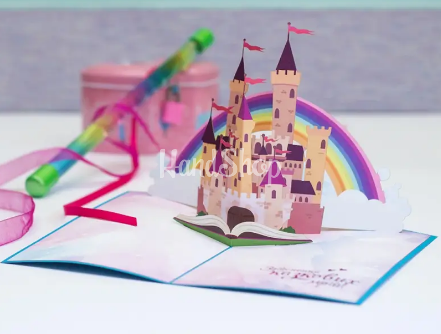 3d детская открытка сказочный замок 3d детская открытка сказочный замок