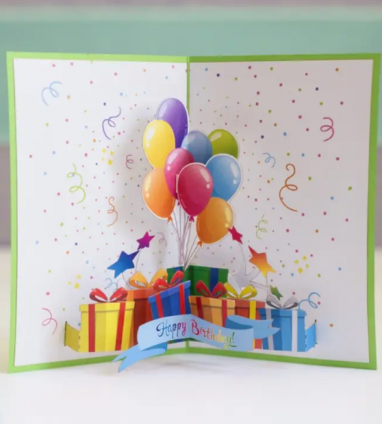 Детская 3d открытка из шариков happy birthday