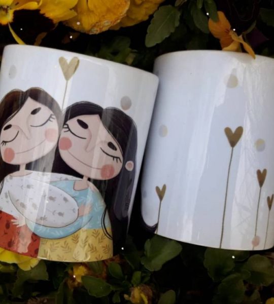 Сувенірна чашка з кераміки подружки Україна та Польща