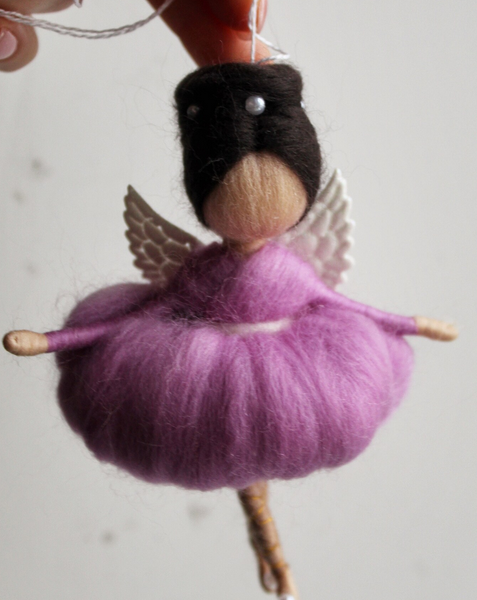 Лялечка підвіска балерина ангелик фея з шерсті