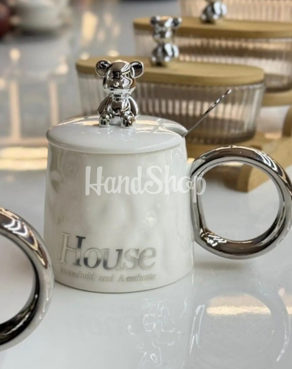 Сувенірна чашка з кришкою срібний ведмедик та ложкою (на вибір!) Сувенірна чашка з кришкою срібний ведмедик та ложкою (на вибір!)