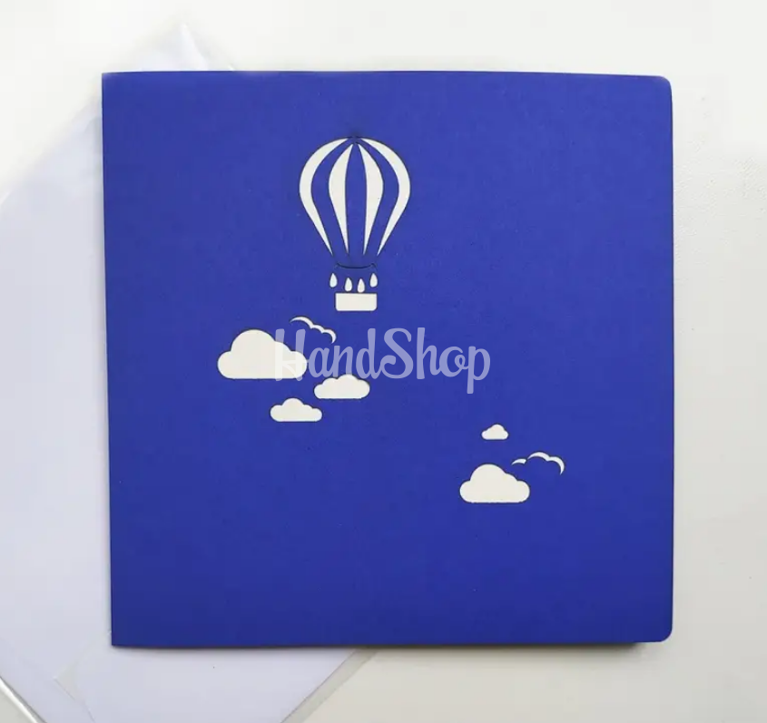 Дизайнерская открытка 3D воздушный шар Дизайнерская открытка 3D воздушный шар