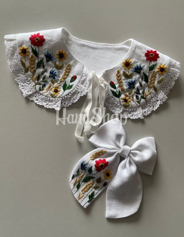 Дитячий красивий бантик для волосся квіти ручна вишивка Дитячий красивий бантик для волосся квіти ручна вишивка