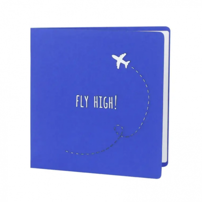 Авторская 3d открытка самолет в небе
