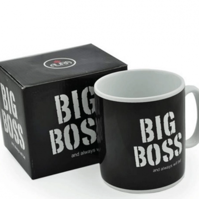 Велика чоловіча чорна чашка BIG BOSS, кераміка 800 мл