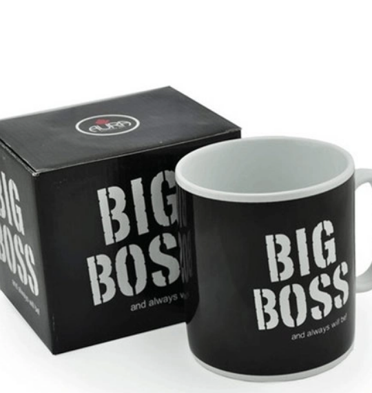 Велика чоловіча чорна чашка BIG BOSS, кераміка 800 мл