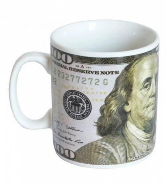 Оригінальна велика чоловіча чашка 100 $, кераміка 900 мл