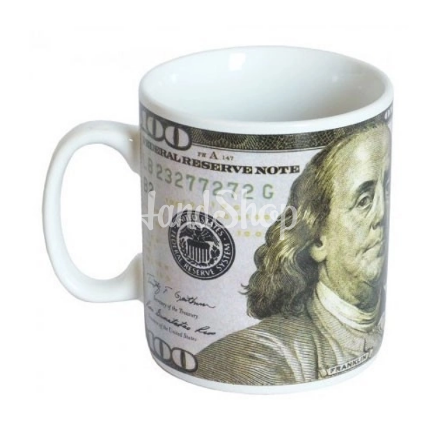 Оригінальна велика чоловіча чашка 100 $, кераміка 900 мл Оригінальна велика чоловіча чашка 100 $, кераміка 900 мл