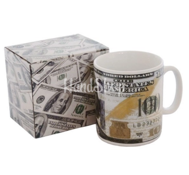 Оригінальна велика чоловіча чашка 100 $, кераміка 900 мл Оригінальна велика чоловіча чашка 100 $, кераміка 900 мл