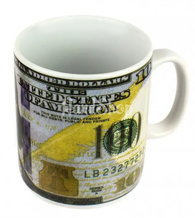 Оригінальна велика чоловіча чашка 100 $, кераміка 900 мл Оригінальна велика чоловіча чашка 100 $, кераміка 900 мл