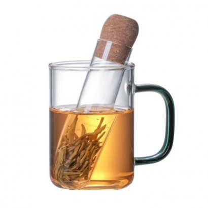 Скляний фільтр для заварювання чаю з корковою кришкою