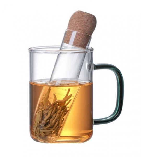 Скляний фільтр для заварювання чаю з корковою кришкою
