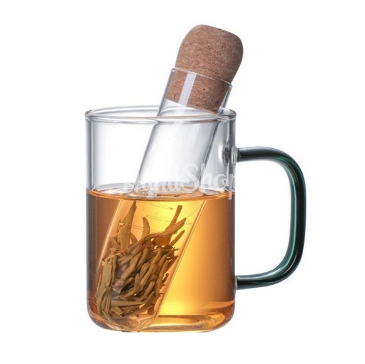 Скляний фільтр для заварювання чаю з корковою кришкою Скляний фільтр для заварювання чаю з корковою кришкою