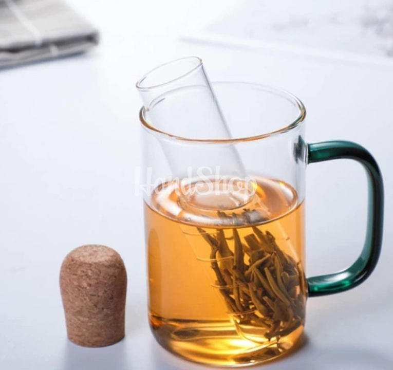 Скляний фільтр для заварювання чаю з корковою кришкою Скляний фільтр для заварювання чаю з корковою кришкою