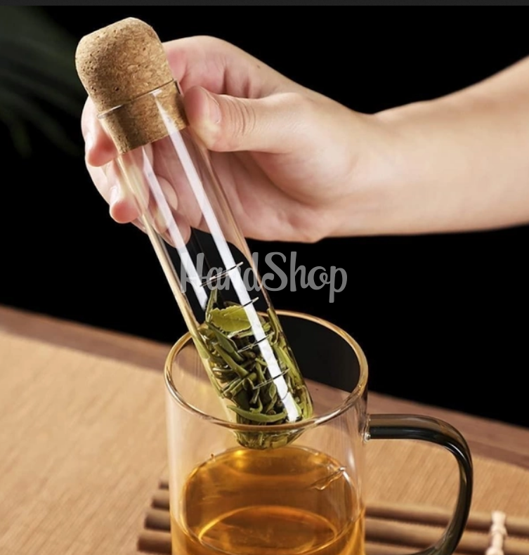 Скляний фільтр для заварювання чаю з корковою кришкою Скляний фільтр для заварювання чаю з корковою кришкою