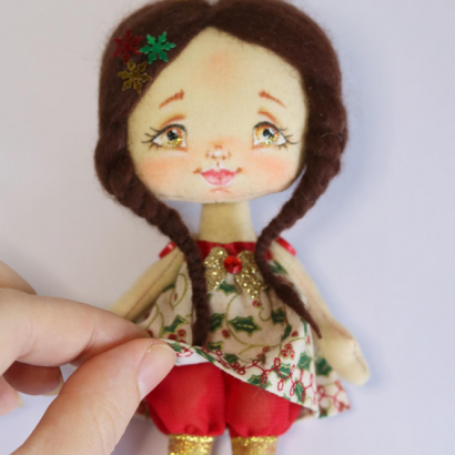 Текстильна новорічна маленька лялька оленятко сувенір 2026