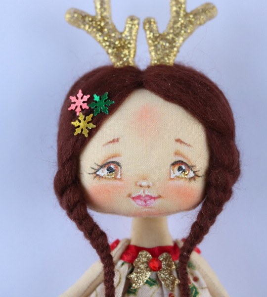 Текстильна новорічна маленька лялька оленятко сувенір 2026