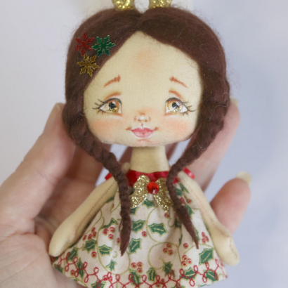 Текстильна новорічна маленька лялька оленятко сувенір 2026