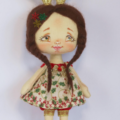 Текстильна новорічна маленька лялька оленятко сувенір 2026