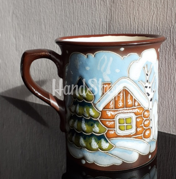 Сувенірна чашка новорічна зима 2025, ручний розпис, 300 мл Сувенірна чашка новорічна зима 2025, ручний розпис, 300 мл