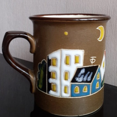 Чашка сувенірна будиночки моє місто, ручний розпис, 300 мл