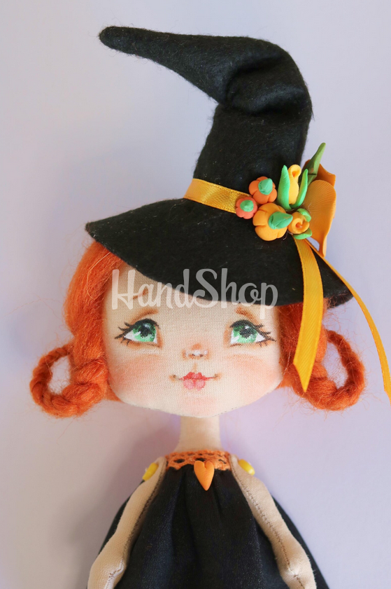 Відьмочка авторська інтер’єрна сувенірна лялька рудоволоса Відьмочка авторська інтер’єрна сувенірна лялька рудоволоса
