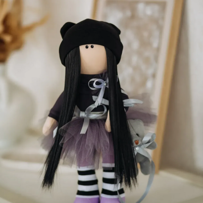 Авторська сувенірна ігрова лялька тільда з серіалу Wednesday Addams