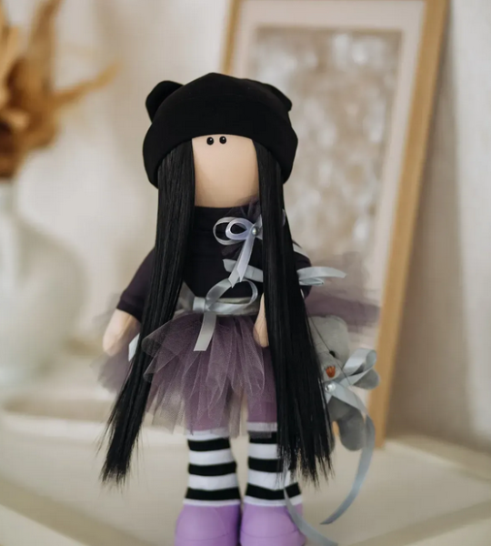 Авторська сувенірна ігрова лялька тільда з серіалу Wednesday Addams