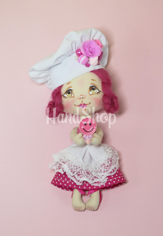 Сувенірна дитяча текстильна лялька кухар кондитер Сувенірна дитяча текстильна лялька кухар кондитер