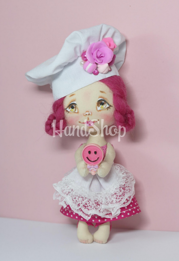 Сувенірна дитяча текстильна лялька кухар кондитер Сувенірна дитяча текстильна лялька кухар кондитер