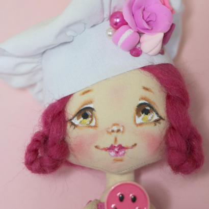 Сувенірна дитяча текстильна лялька кухар кондитер