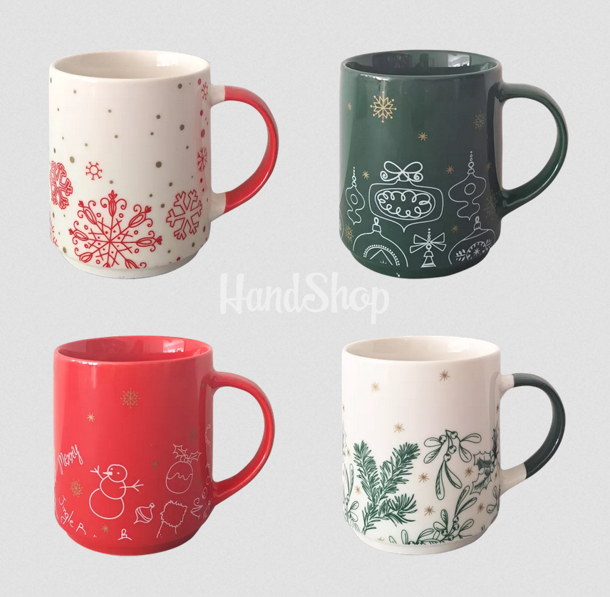 Сувенірний набір порцелянових чашок Різдво 2024, 4 шт Сувенірний набір порцелянових чашок Різдво 2024, 4 шт