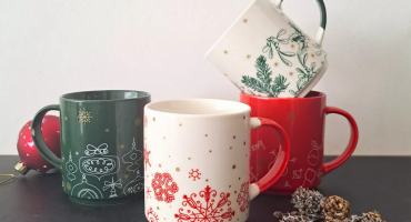 Праздничный набор рождественских фарфоровых чашек: подарите тепло, красоту и эмоции в одном подарке!