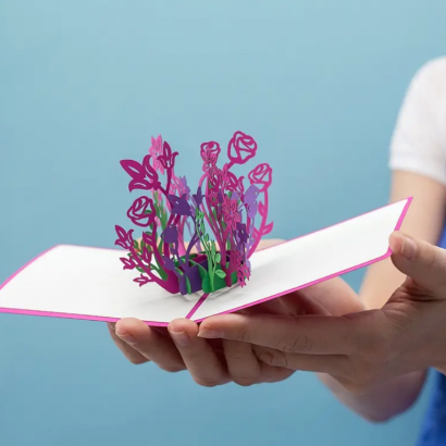 Женская оригинальная цветы 3d открытка