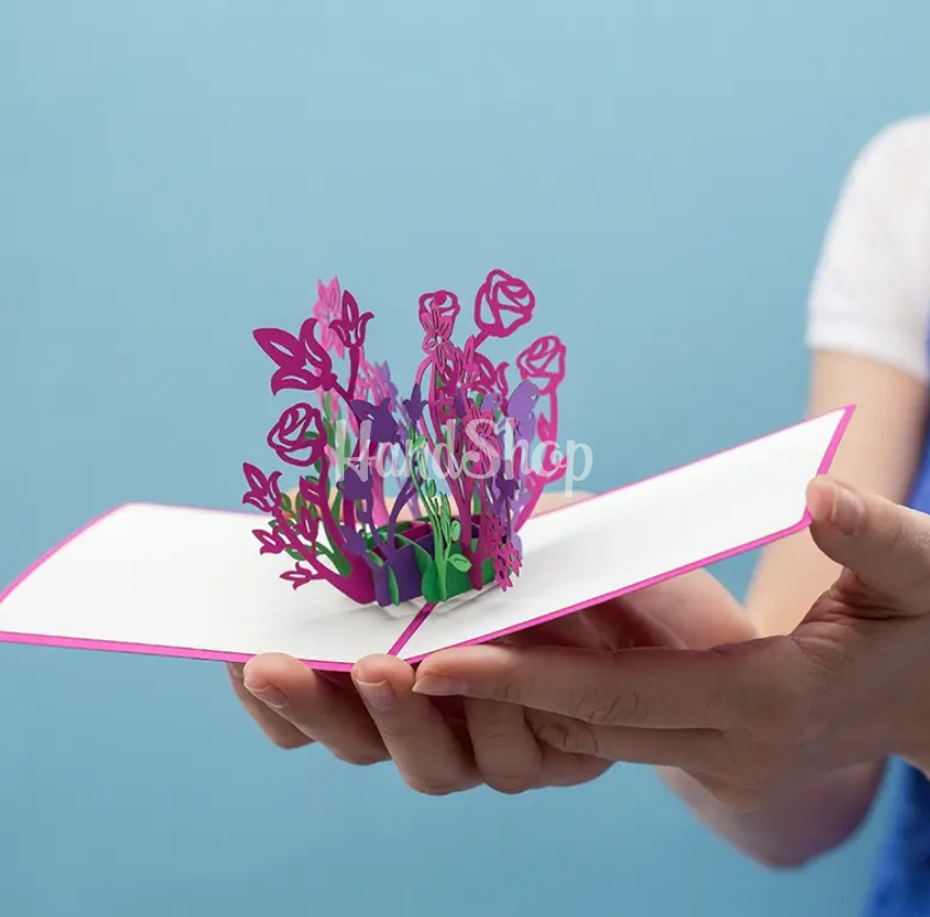 Женская оригинальная цветы 3d открытка Женская оригинальная цветы 3d открытка