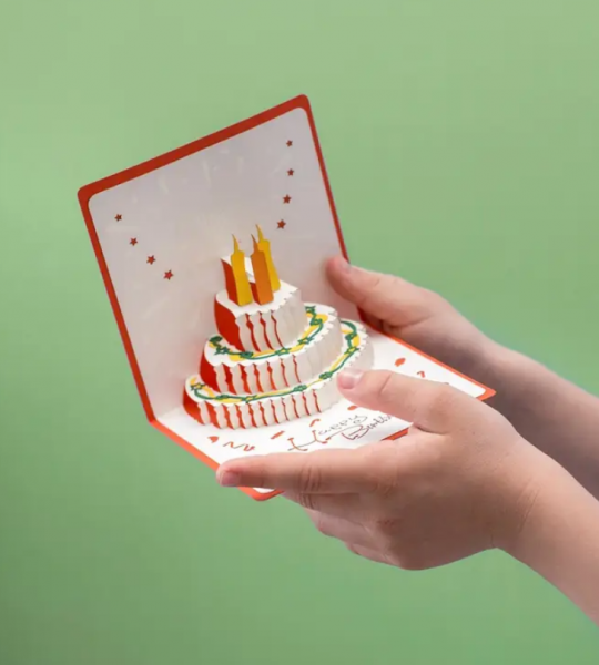 3d открытка торт Happy Birthday