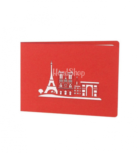 Об’ємна листівка ручної роботи Париж Ейфелева вежа