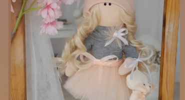 Авторская кукла кудрявая блондинка тильда художница - живописный образ прекрасной теплоты и любви