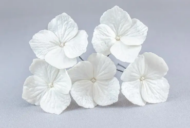 Ексклюзивна грація: комплект шпильок квіти гортензії з глини - неповторність у кожній деталі вашого образу