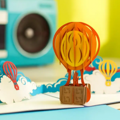 Дитяча дизайнерська 3d повітряна куля листівка