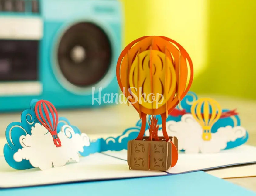 Дитяча дизайнерська 3d повітряна куля листівка Дитяча дизайнерська 3d повітряна куля листівка