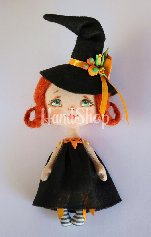 Відьмочка авторська інтер’єрна сувенірна лялька рудоволоса Відьмочка авторська інтер’єрна сувенірна лялька рудоволоса