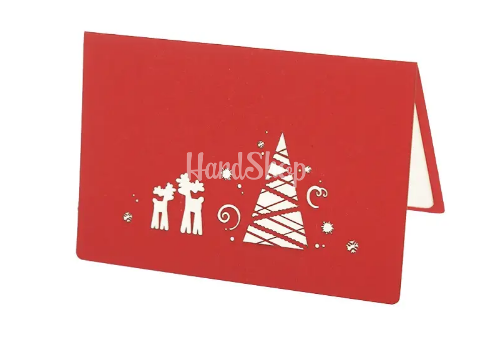 Об'ємна 3d різдвяна новорічна листівка Санта 2025 Об'ємна 3d різдвяна новорічна листівка Санта 2025